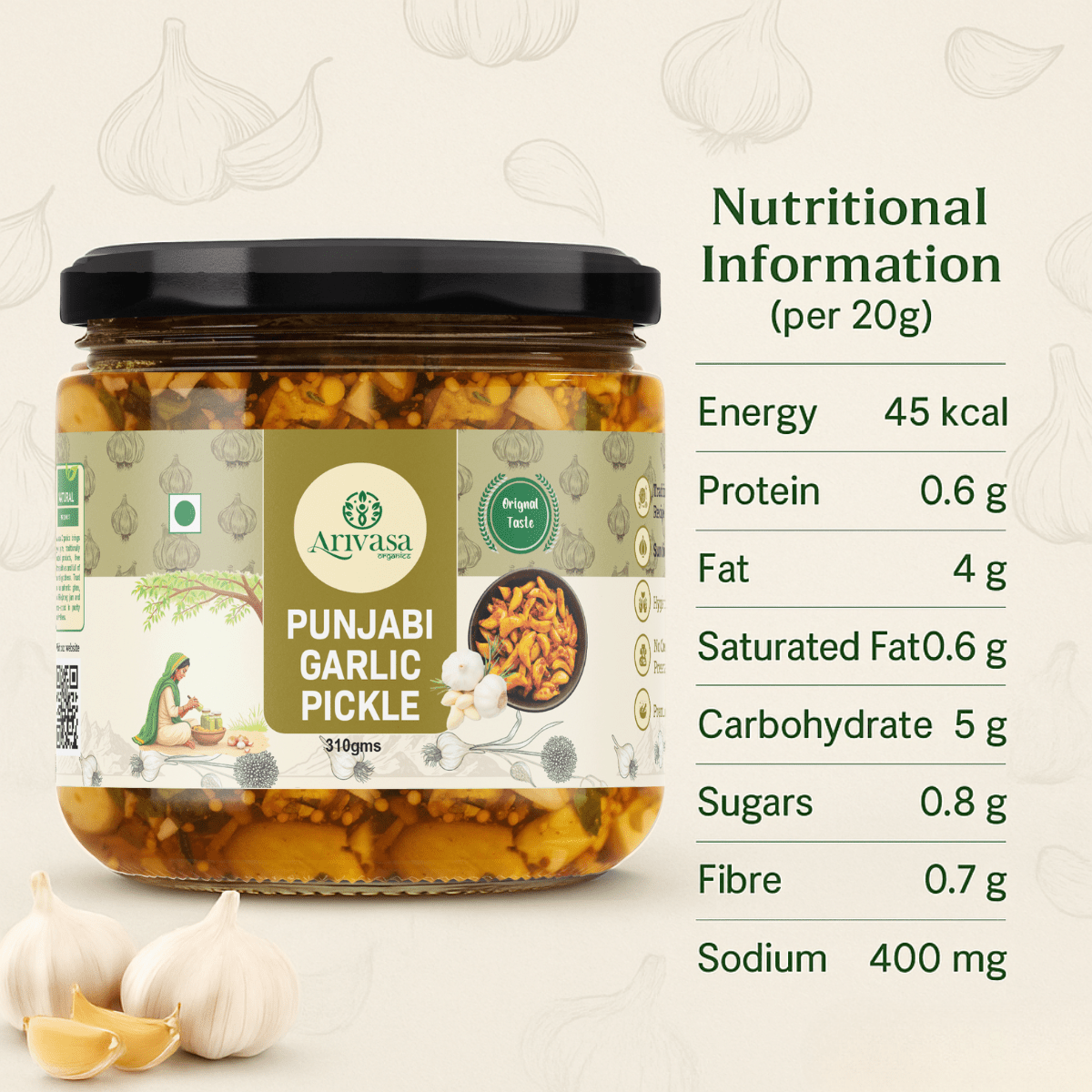 PUNJABI GARLIC PICKLE - My Store - 310 gm -