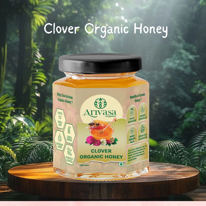 Clover Organic Honey | Pure, Natural & NMR Lab Tested – 100 gms (hover)