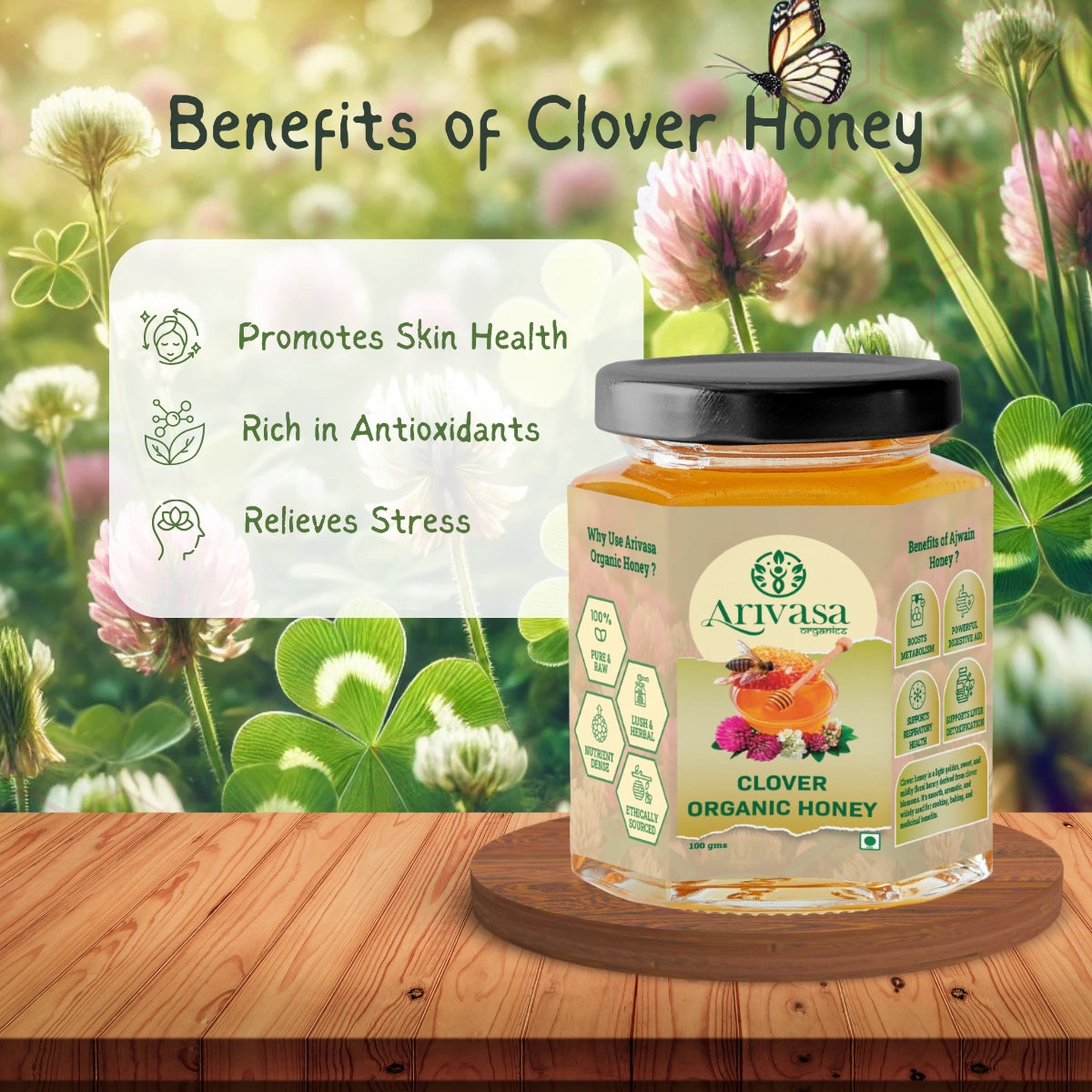 Clover Organic Honey | Pure, Natural & NMR Lab Tested