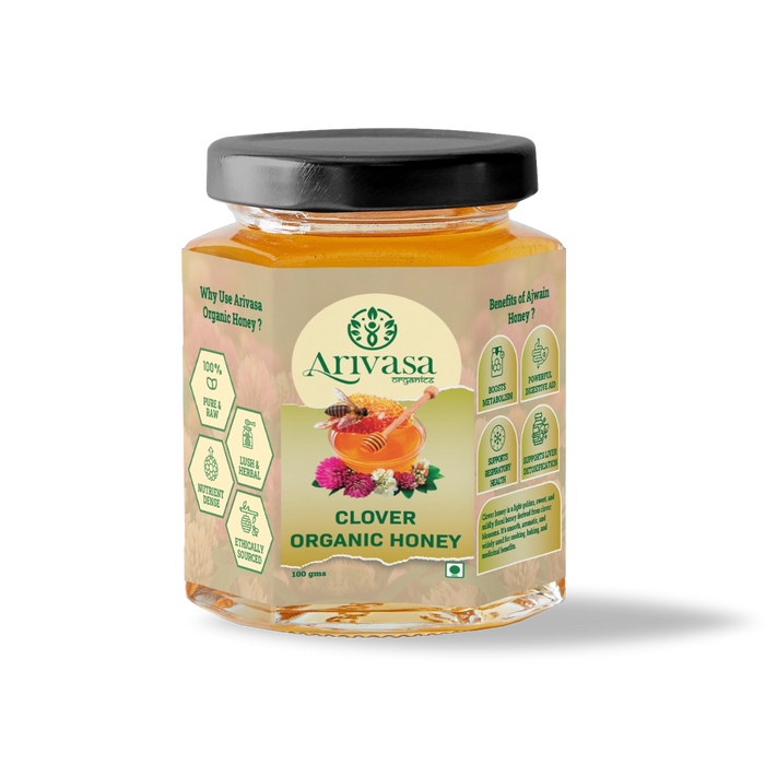 Clover Organic Honey | Pure, Natural & NMR Lab Tested – 100 gms