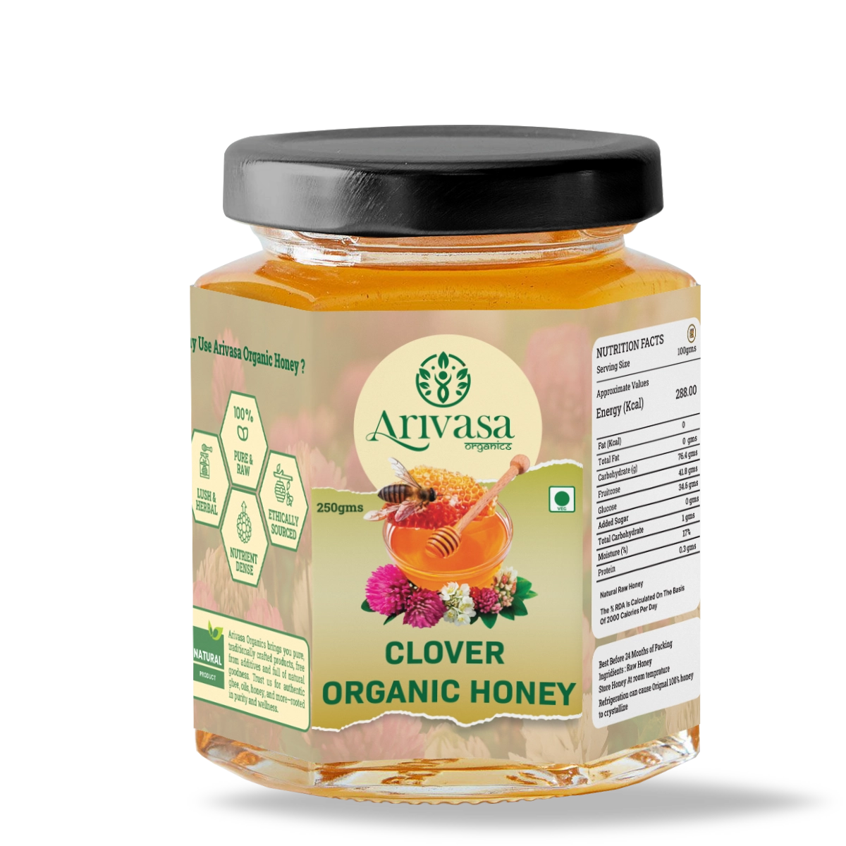 Clover Organic Honey | Pure, Natural & NMR Lab Tested