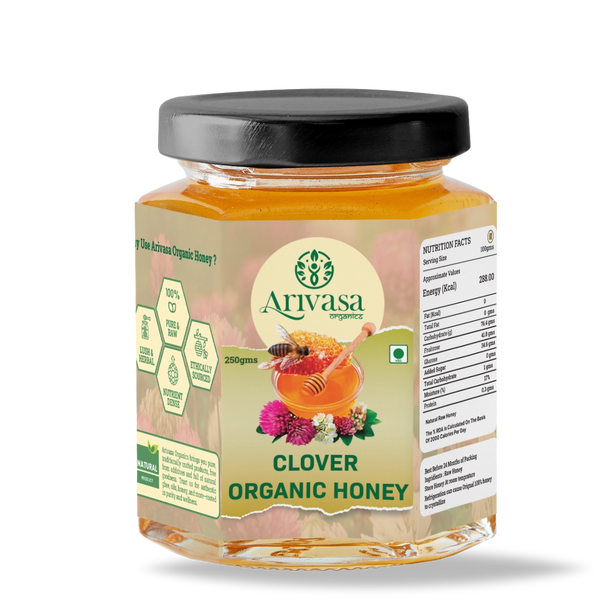 Clover Organic Honey | Pure, Natural & NMR Lab Tested – 250 gms
