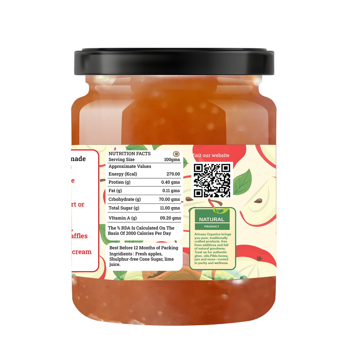 Handmade Apple Jam | Fresh Himachali Apples, Women-Crafted