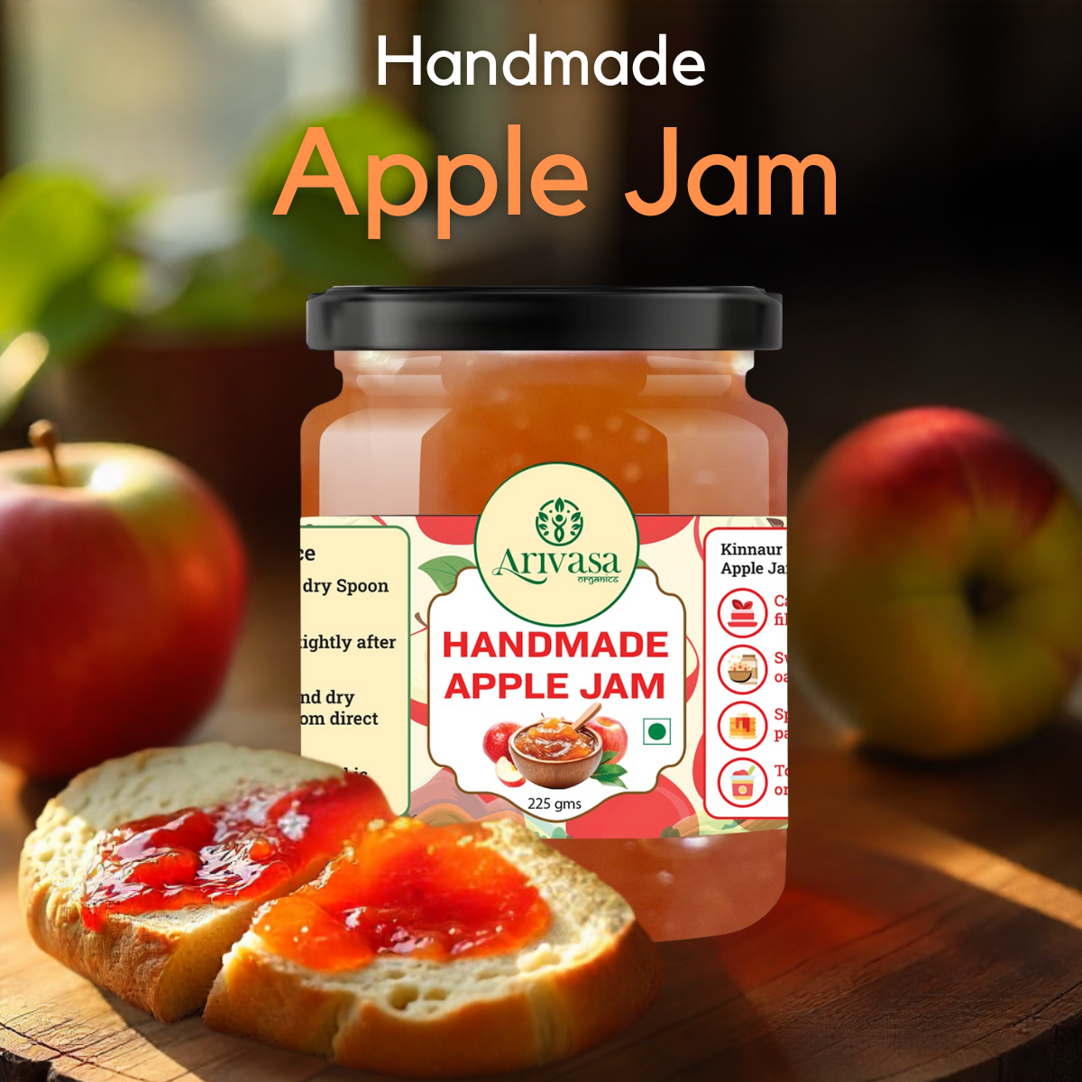 Handmade Apple Jam | Fresh Himachali Apples, Women-Crafted