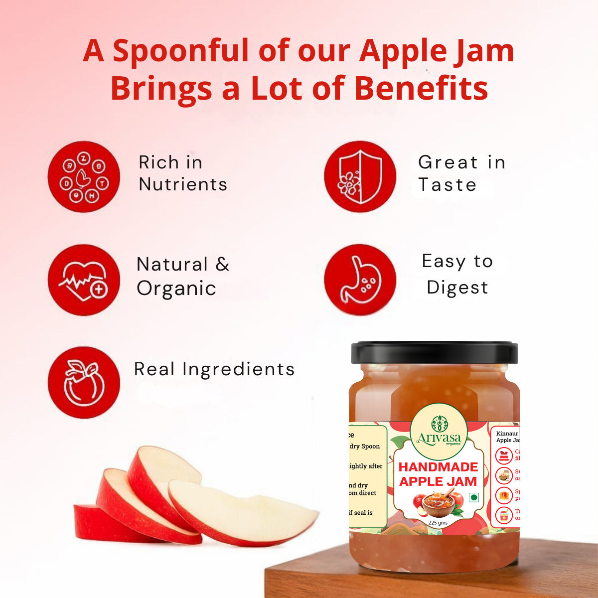 Handmade Apple Jam | Fresh Himachali Apples, Women-Crafted