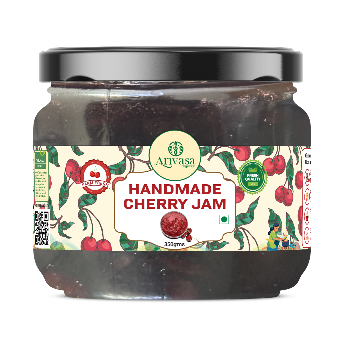 Handmade Cherry Jam | Fresh Himachali Cherries, Women-Crafted