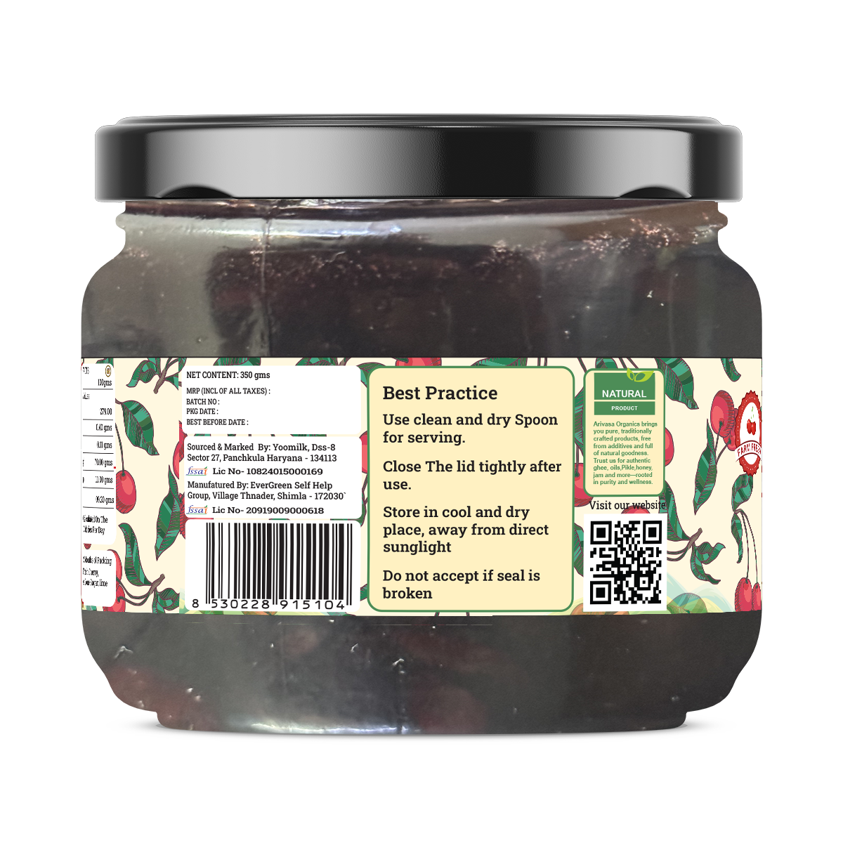 Handmade Cherry Jam | Fresh Himachali Cherries, Women-Crafted