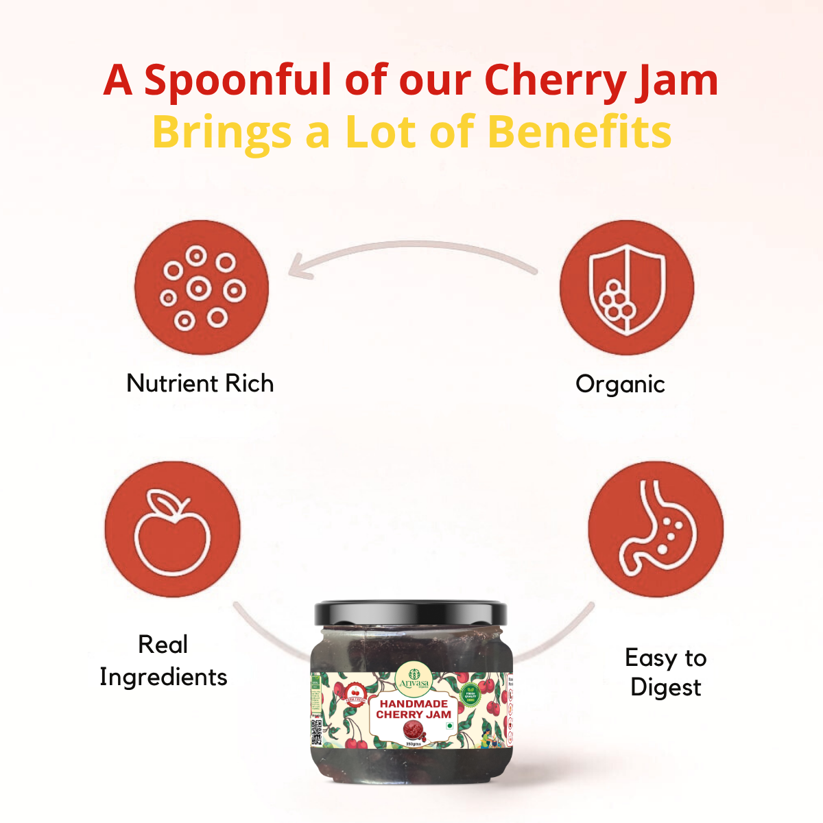 Handmade Cherry Jam | Fresh Himachali Cherries, Women-Crafted