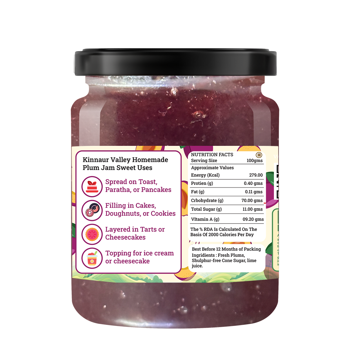 Handmade Plum Jam | Fresh Himachali Plums, Women-Crafted