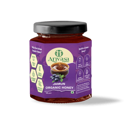 Jamun Organic Honey | Pure, Natural & NMR Lab - Tested - Arivasa Organics - 100 gms - 