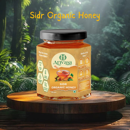 Sidr Organic Honey | Natural, Pure & NMR Lab - Tested - Arivasa Organics - 100 gms - 