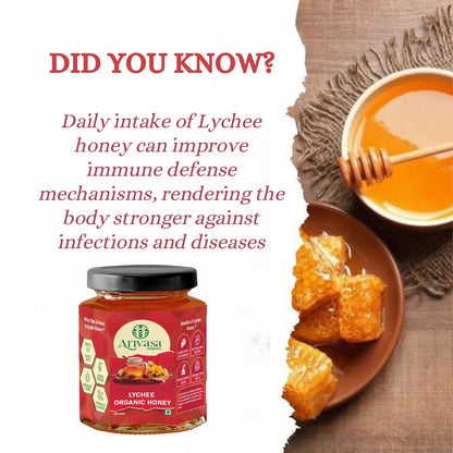 Lychee Organic Honey | Fruity, Pure & NMR Tested - Arivasa Organics - 100 gms - 