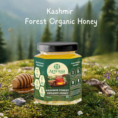 Organic Kashmir Forest Honey | Pure & NMR Lab - Tested - Arivasa Organics - 100 gms - 