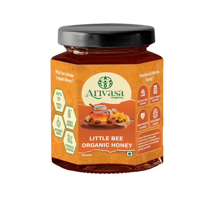 Organic Little Bee Honey | Pure, Natural & NMR Lab-Tested – 100 gms