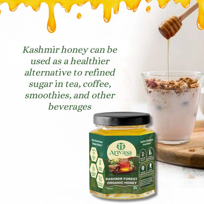 Organic Kashmir Forest Honey | Pure & NMR Lab - Tested - Arivasa Organics - 100 gms - 