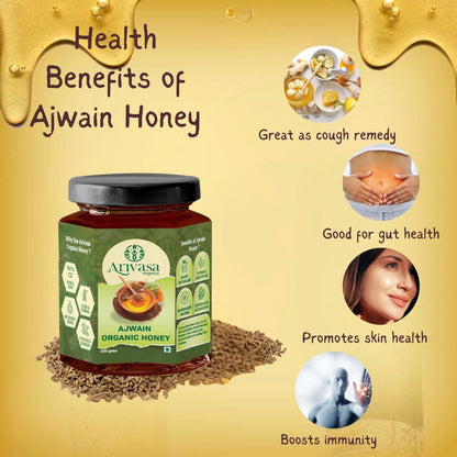 Ajwain Organic Honey | Natural, Pure & NMR Lab - Tested - Arivasa Organics - 100 gms - 