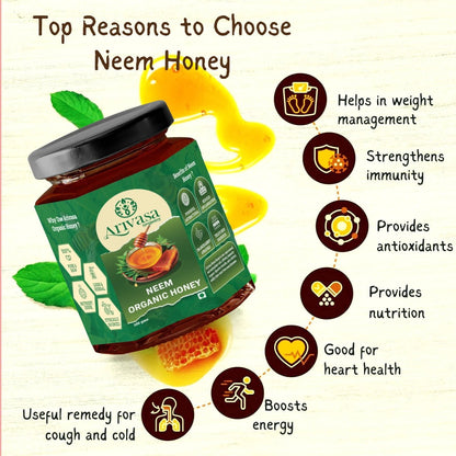 Neem Organic Honey | Pure, All - Natural & Lab - Tested by NMR - Arivasa Organics - 100 gms - 