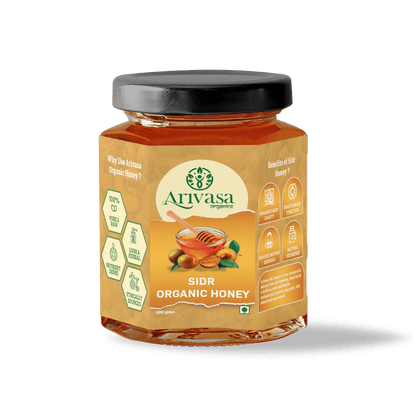 Sidr Organic Honey | Natural, Pure & NMR Lab - Tested - Arivasa Organics - 100 gms - 