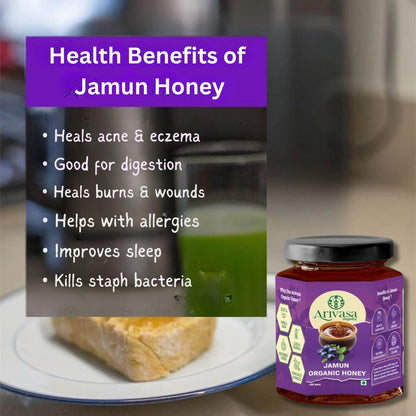 Jamun Organic Honey | Pure, Natural & NMR Lab - Tested - Arivasa Organics - 100 gms - 
