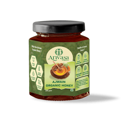Ajwain Organic Honey | Natural, Pure & NMR Lab - Tested - Arivasa Organics - 100 gms - 