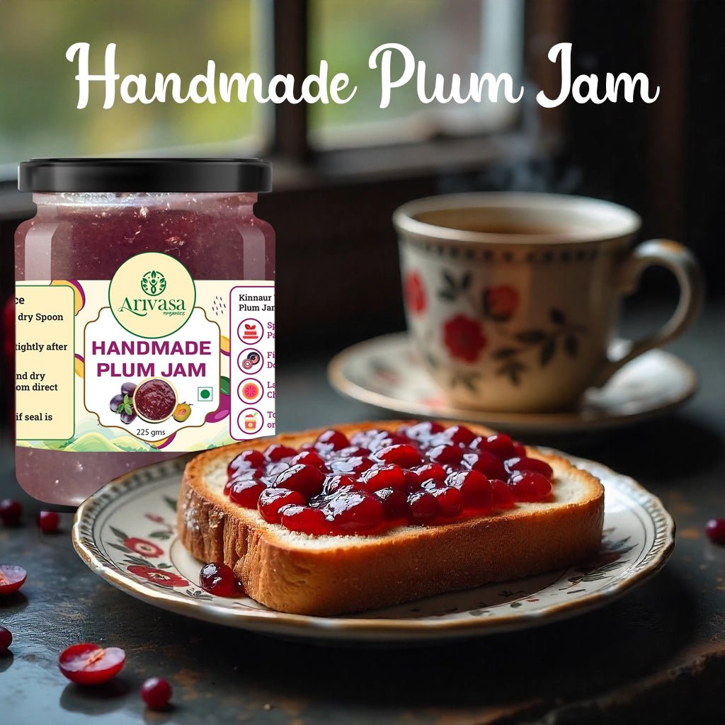 Handmade Plum Jam | Fresh Himachali Plums, Women - Crafted - Arivasa Organics - 225 gms - 