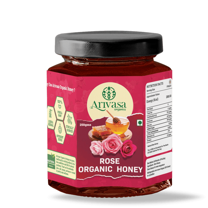 Organic Honey of Rose | Pure, Natural & Lab-Tested with NMR – 250 gms