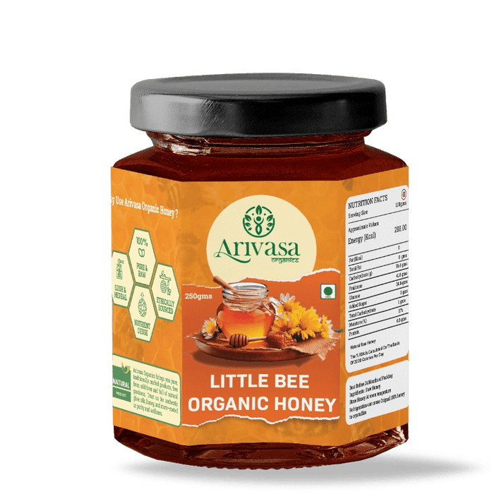 Organic Little Bee Honey | Pure, Natural & NMR Lab-Tested – 250 gms