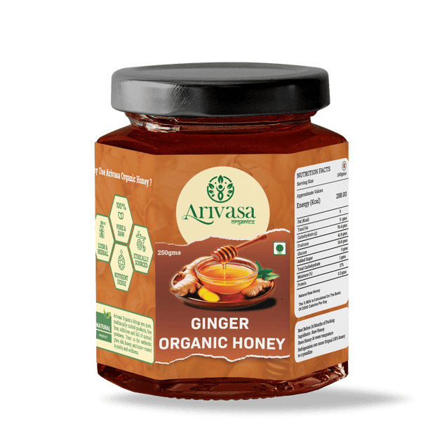 Organic Ginger Honey | Pure, Natural & NMR Lab-Tested – 250 gms