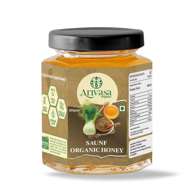 Saunf Organic Honey | Pure, Aromatic & NMR Lab-Tested – 250 gms