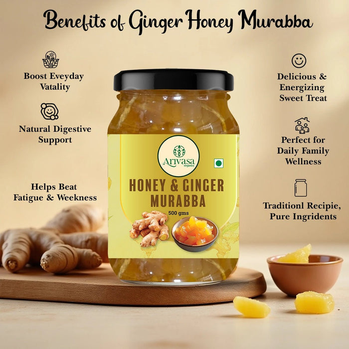 Arivasa Organics Ginger Murabba | Honey-Sweetened & Handmade – 500 gms (hover)