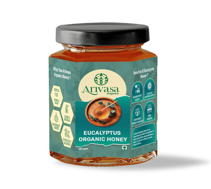 Arivasa Organics Eucalyptus Organic Honey | Pure, Raw & Herbal – 100 gms