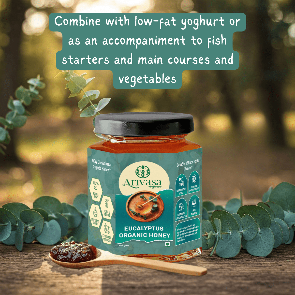 Arivasa Organics Eucalyptus Organic Honey | Pure, Raw & Herbal - Arivasa Organics-Size--