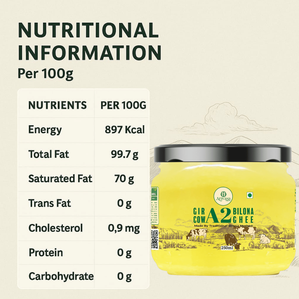 A2 BILONA COW GHEE <span>Fresh From Farms in Tamil Nadu | Bilona Churned | A2-Verified Milk from Desi Cows | 70+ Quality Checks</span> - My Store-Size--