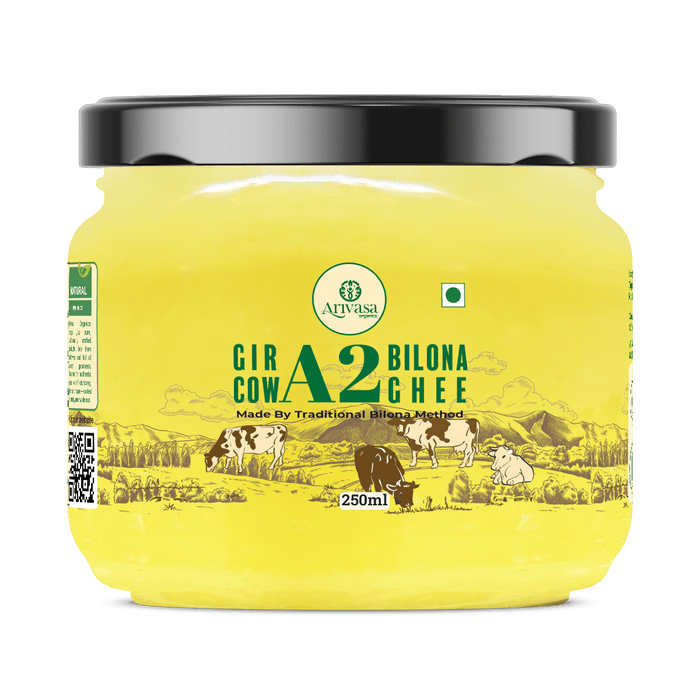 Arivasa Organics A2 Cow Ghee | Gir Cow Bilona Ghee | A2 Certified Ghee – 250 Gms