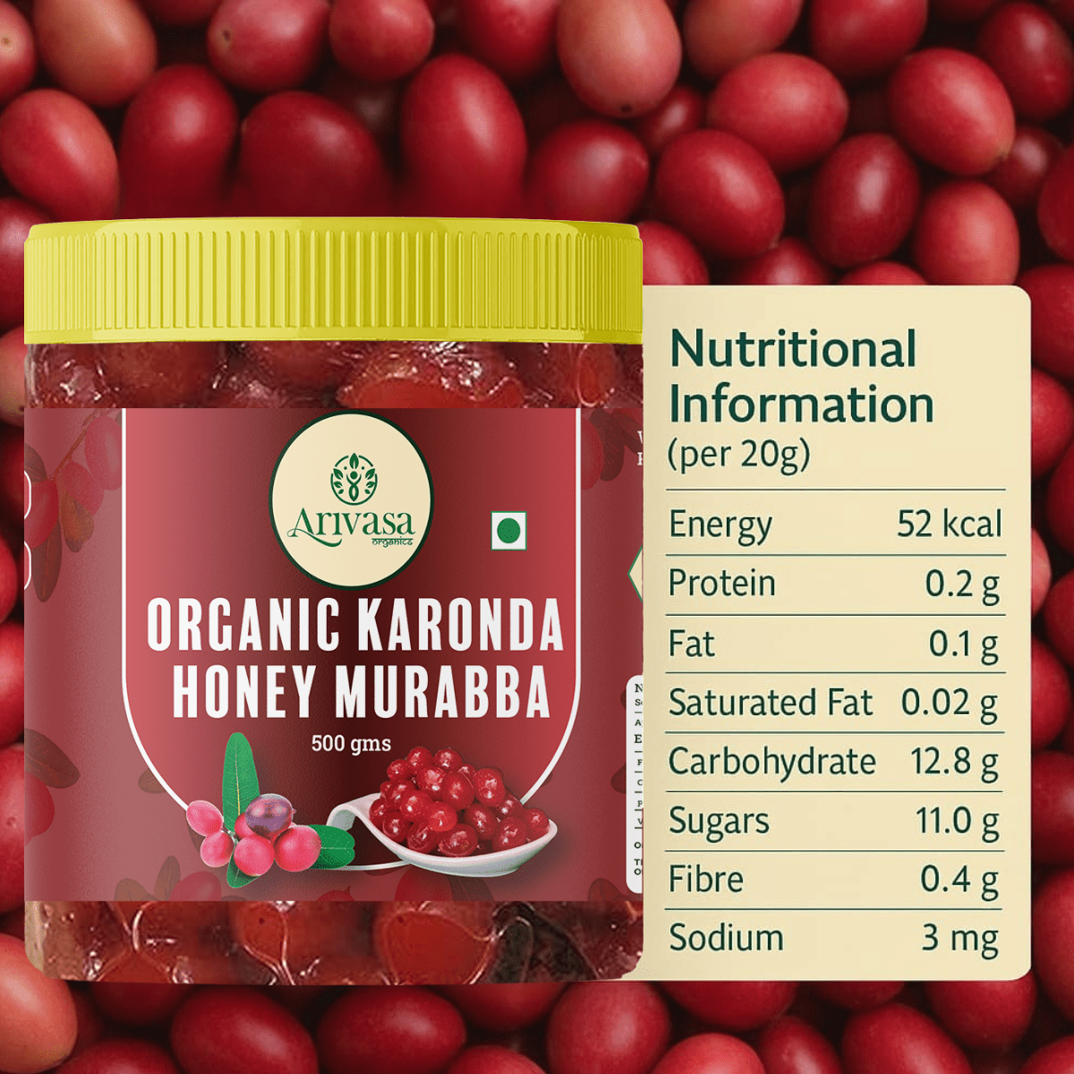 ORGANIC KARONDA HONEY MURABBA - My Store - 500 gm - 
