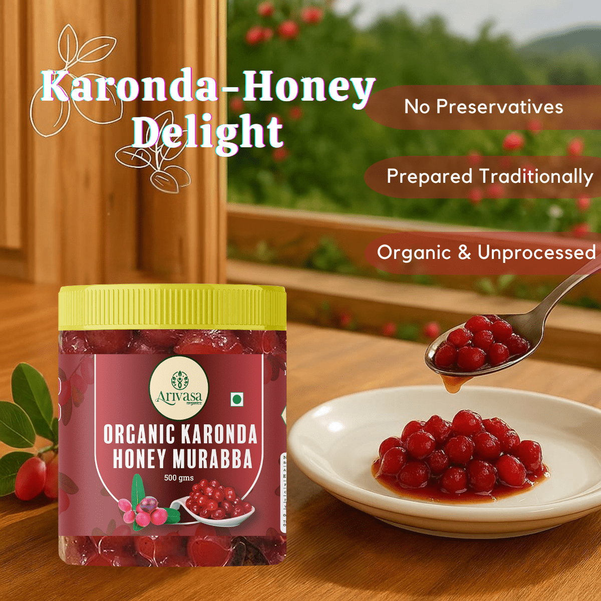 ORGANIC KARONDA HONEY MURABBA - My Store - 500 gm - 