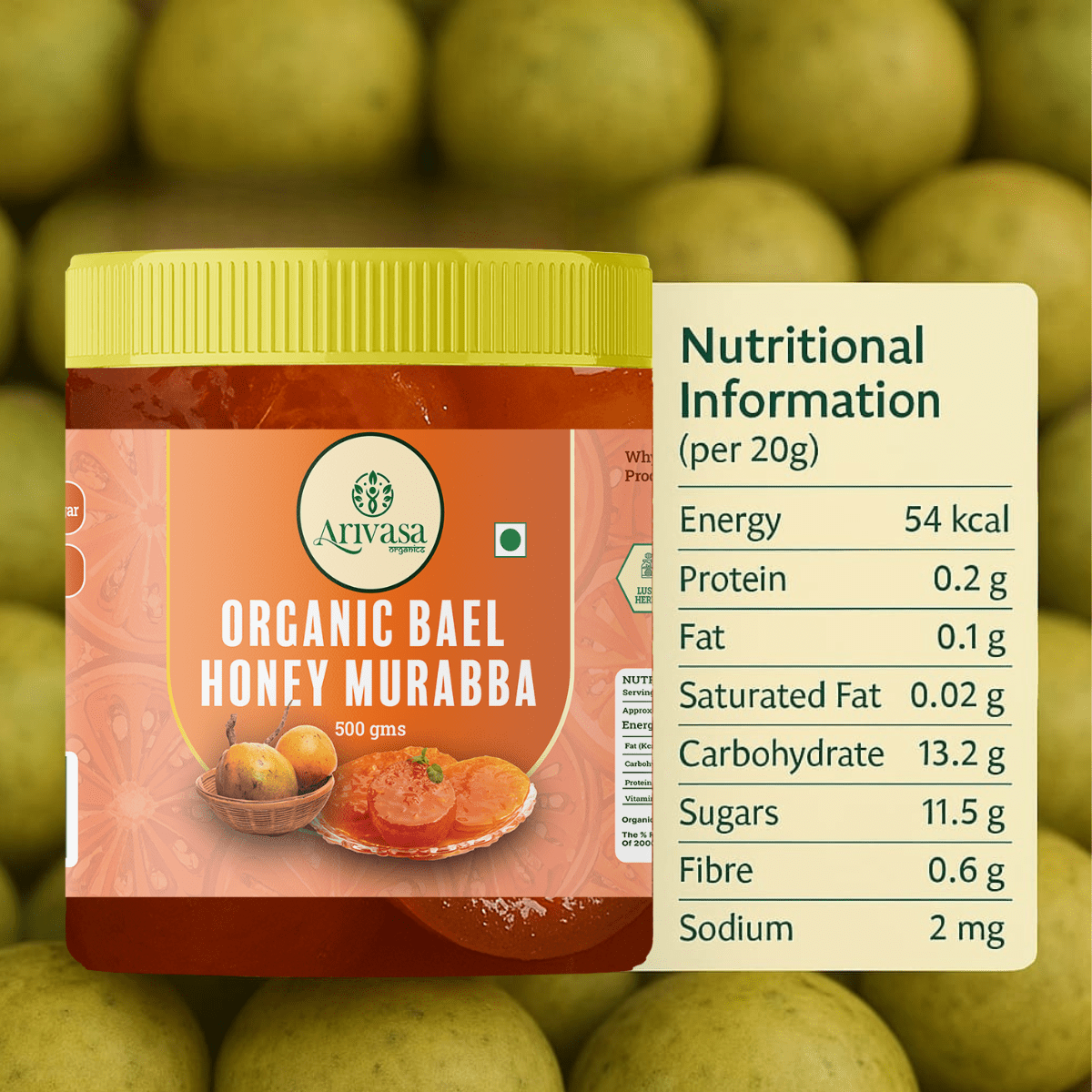 ORGANIC BAEL HONEY MURABBA - My Store - 500 gm - 