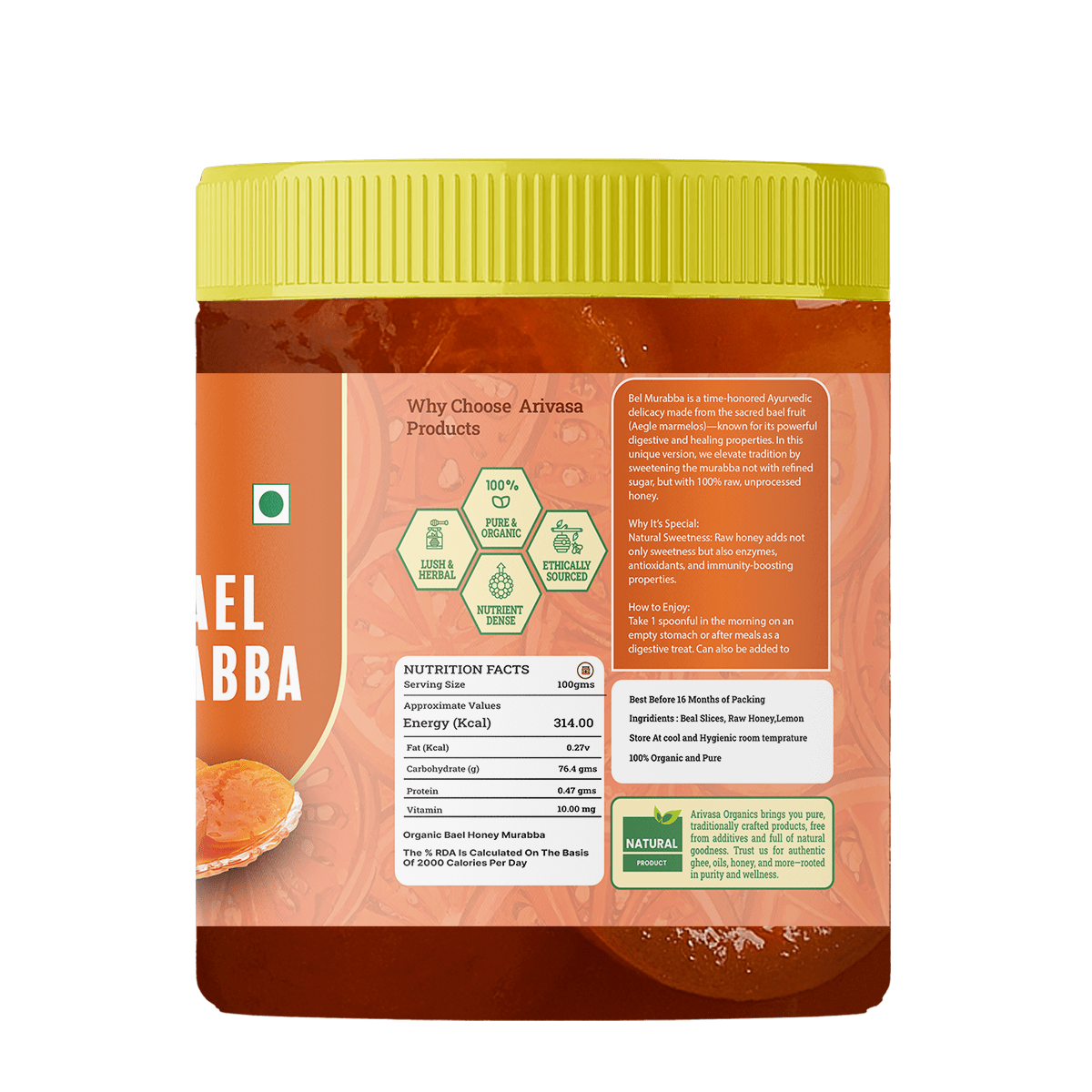 ORGANIC BAEL HONEY MURABBA - My Store - 500 gm - 