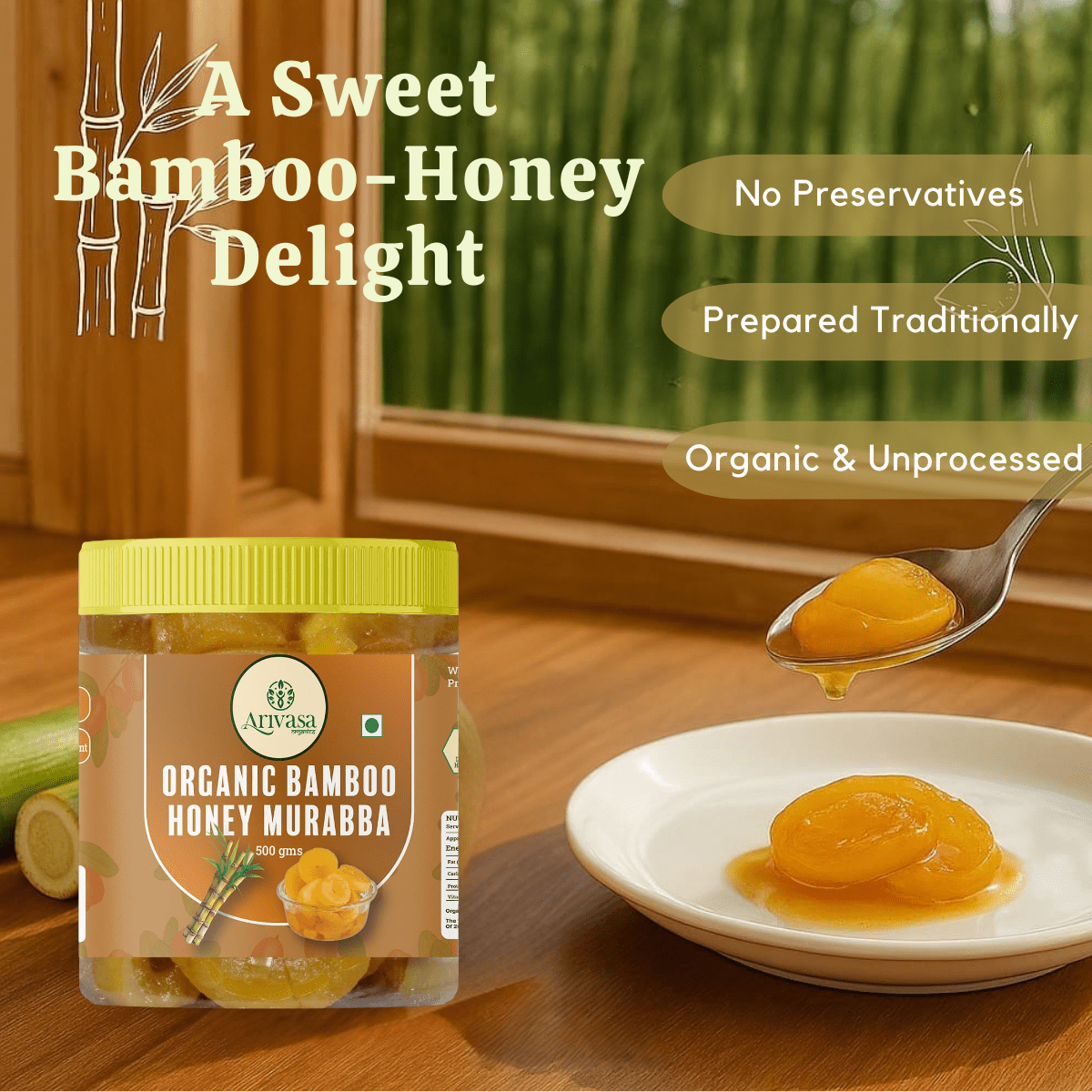 ORGANIC BAMBOO HONEY MURABBA - My Store - 500 gm - 
