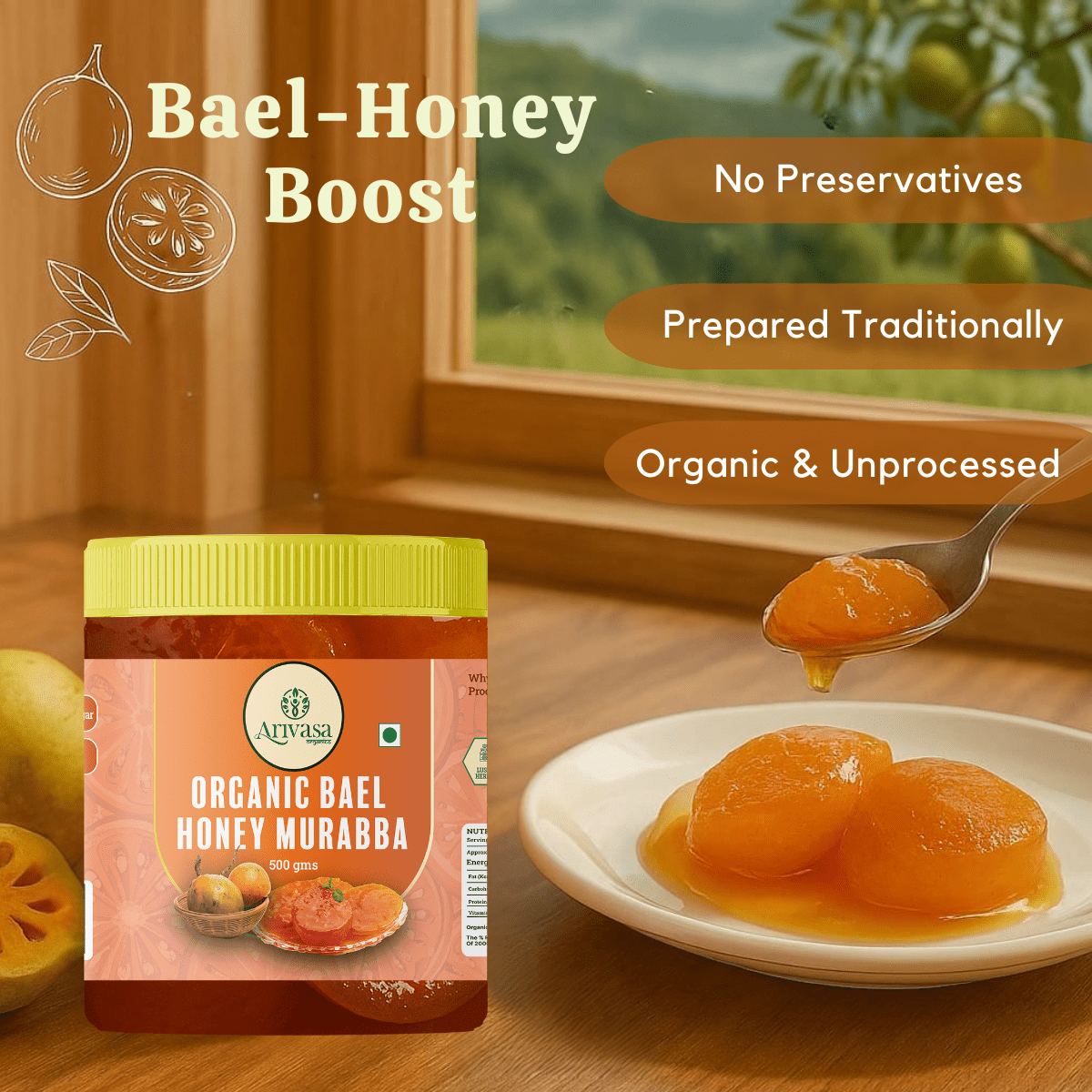 ORGANIC BAEL HONEY MURABBA - My Store - 500 gm - 