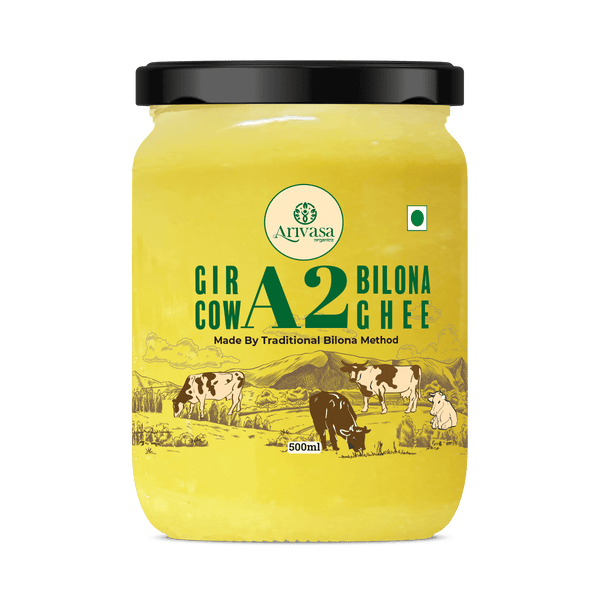 Arivasa Organics A2 Cow Ghee | Gir Cow Bilona Ghee | A2 Certified Ghee – 500 Gms